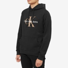 Calvin Klein Men's Monologo Hoody in Black And Camel