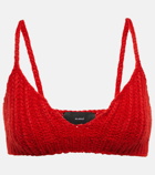 Alanui - Ribbed-knit alpaca wool-blend bralette