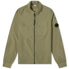 C.P. Company Men's Arm Lens Zip Overshirt in Bronze Green