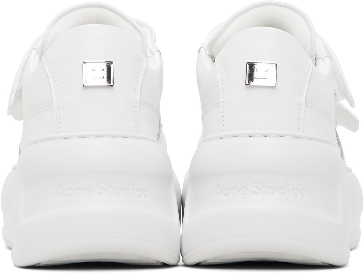 Acne Studios White Velcro Strap Platform Sneakers