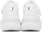Acne Studios White Velcro Strap Platform Sneakers