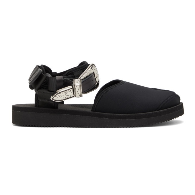 Photo: Toga Black Suicoke Edition Leather Tabi-SP Sandals