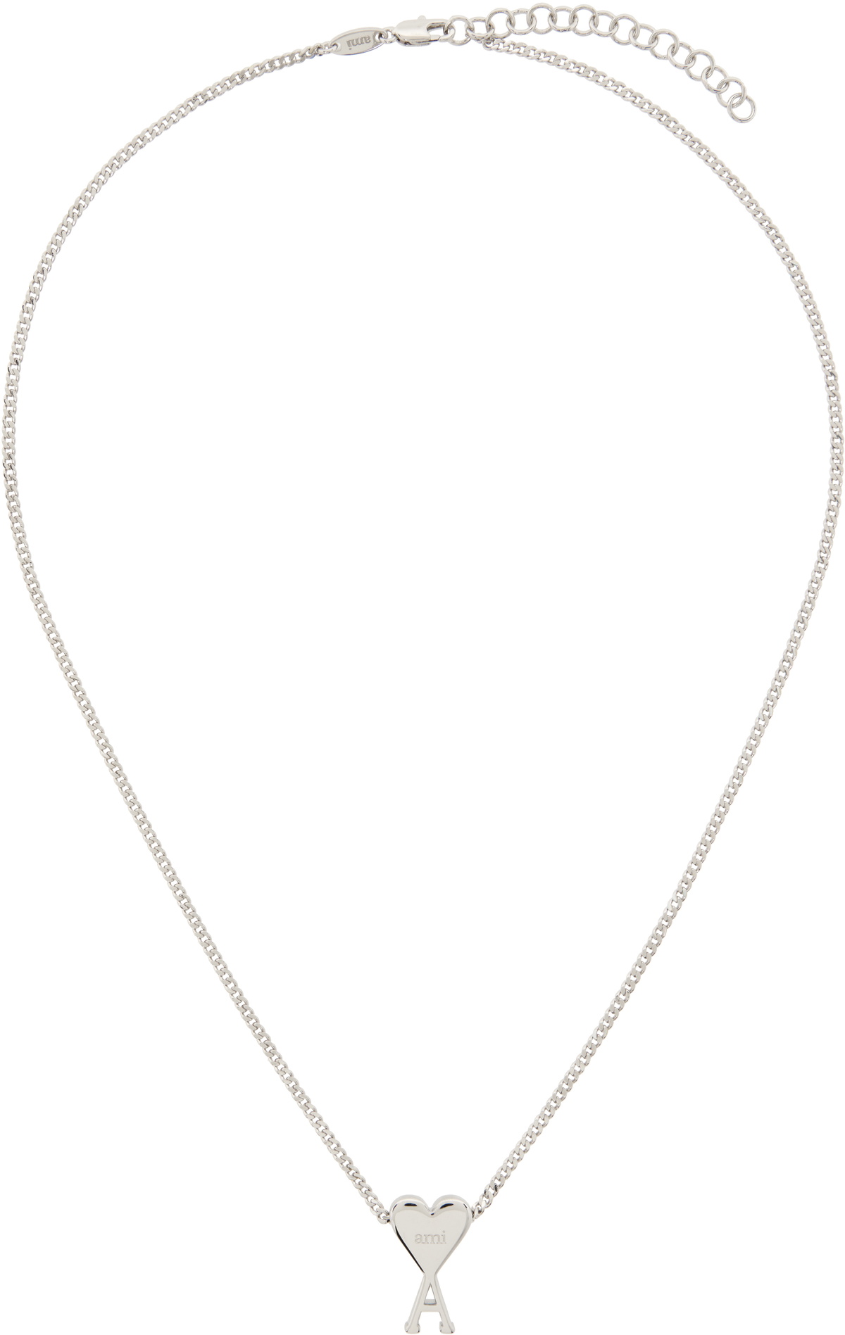 AMI Paris Silver Brass Ami de Coeur Pendant Necklace