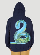 Snake Print Hooded Sweatshirt in Blue