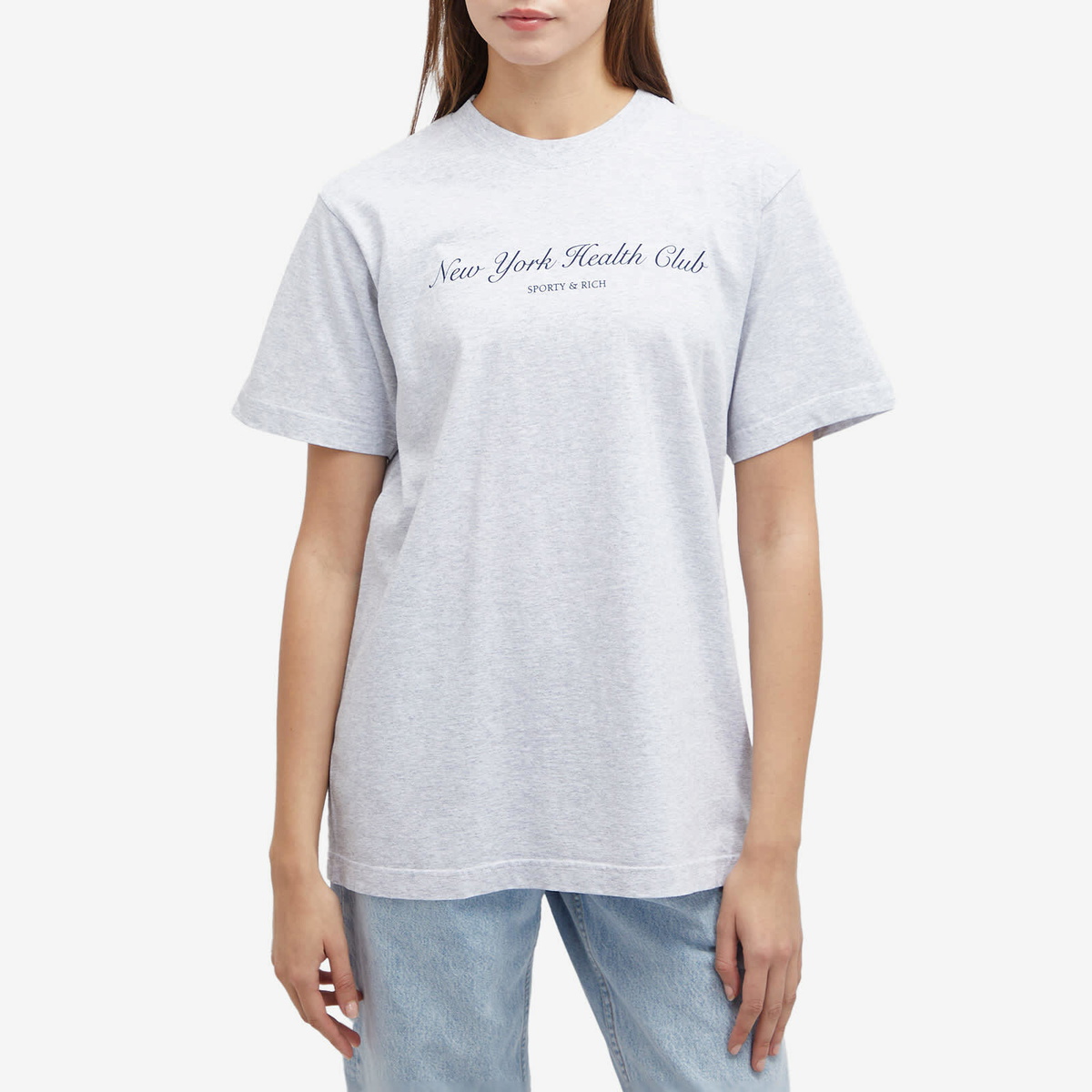 Sporty & Rich Women's NY Health Club T-Shirt in Heather Gray