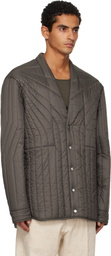 Rick Owens Gray Concordians LS Quilted Liner Down Jacket