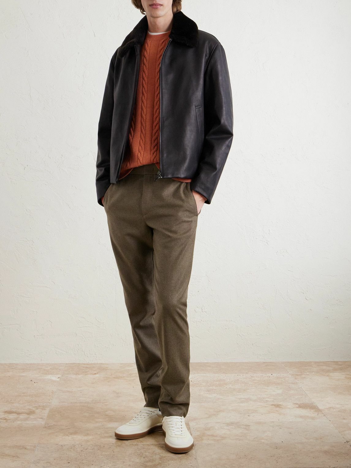 Loro Piana - Leisure City Slim-Fit Virgin Wool and Cashmere-Blend Trousers - Brown