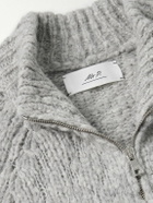 Mr P. - Alpaca-Blend Bouclé Zip-Up Cardigan - Gray