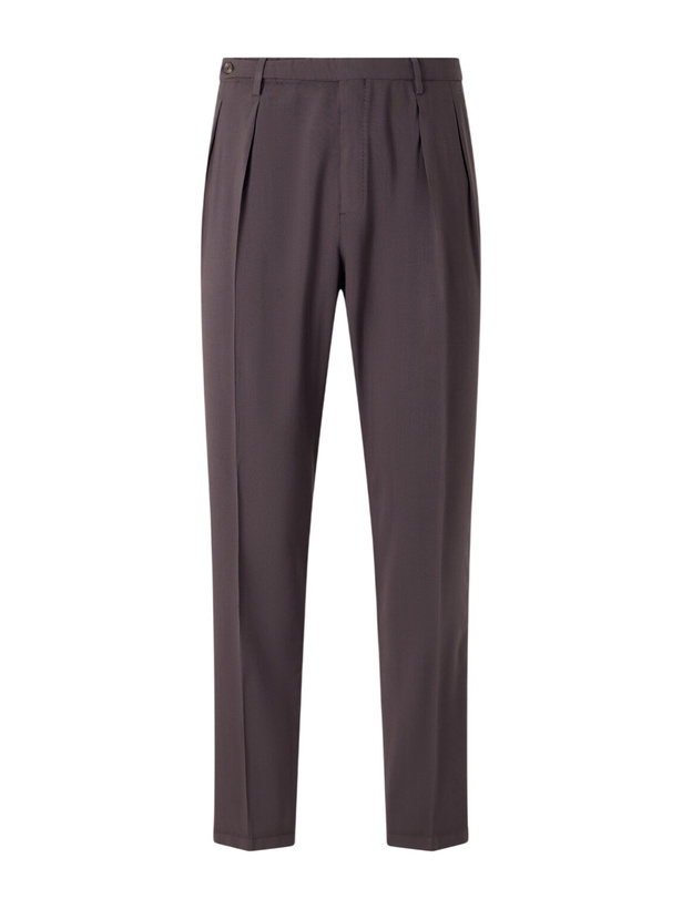 Photo: Boglioli - Straight-Leg Pleated Virgin Wool Trousers - Brown