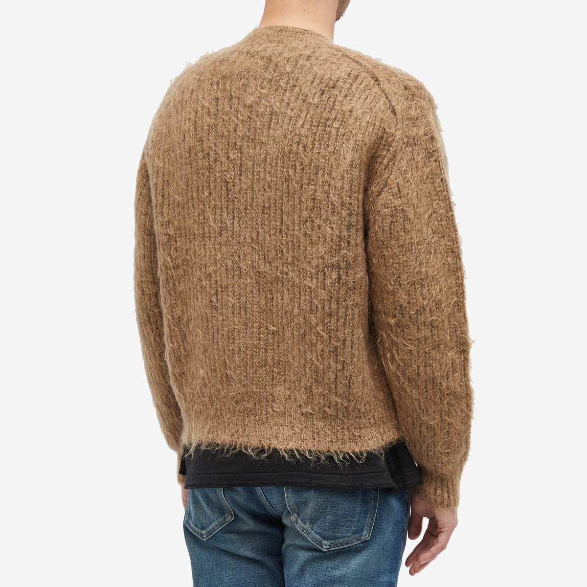 John Elliott Men's Wool Mohair Cardigan in Camel