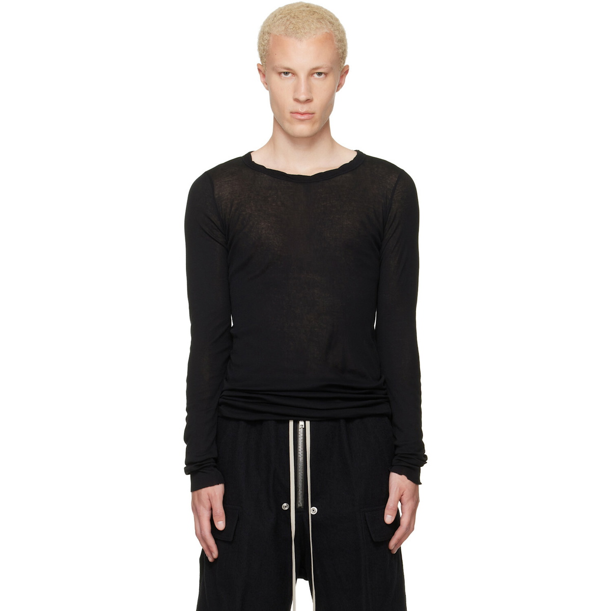 Rick Owens Black Tower Rib LS T-shirt