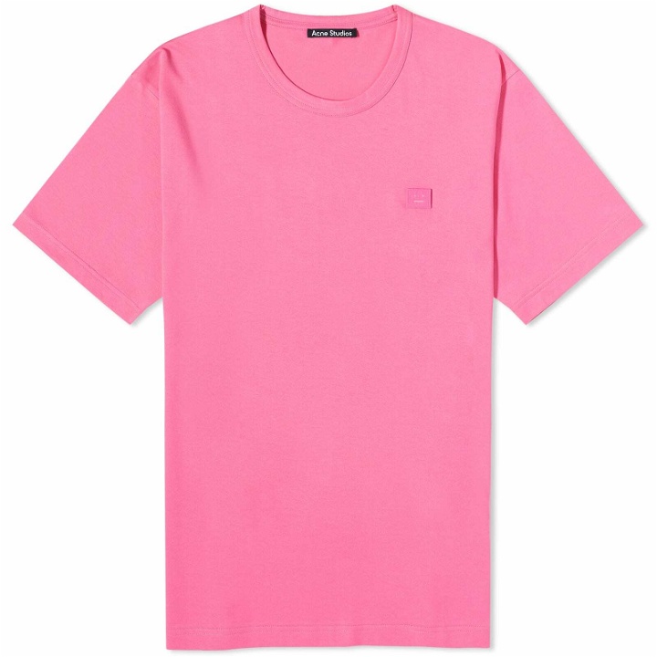 Photo: Acne Studios Men's Nash Face T-Shirt in Bright Pink