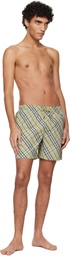 Burberry Green Check Swim Shorts