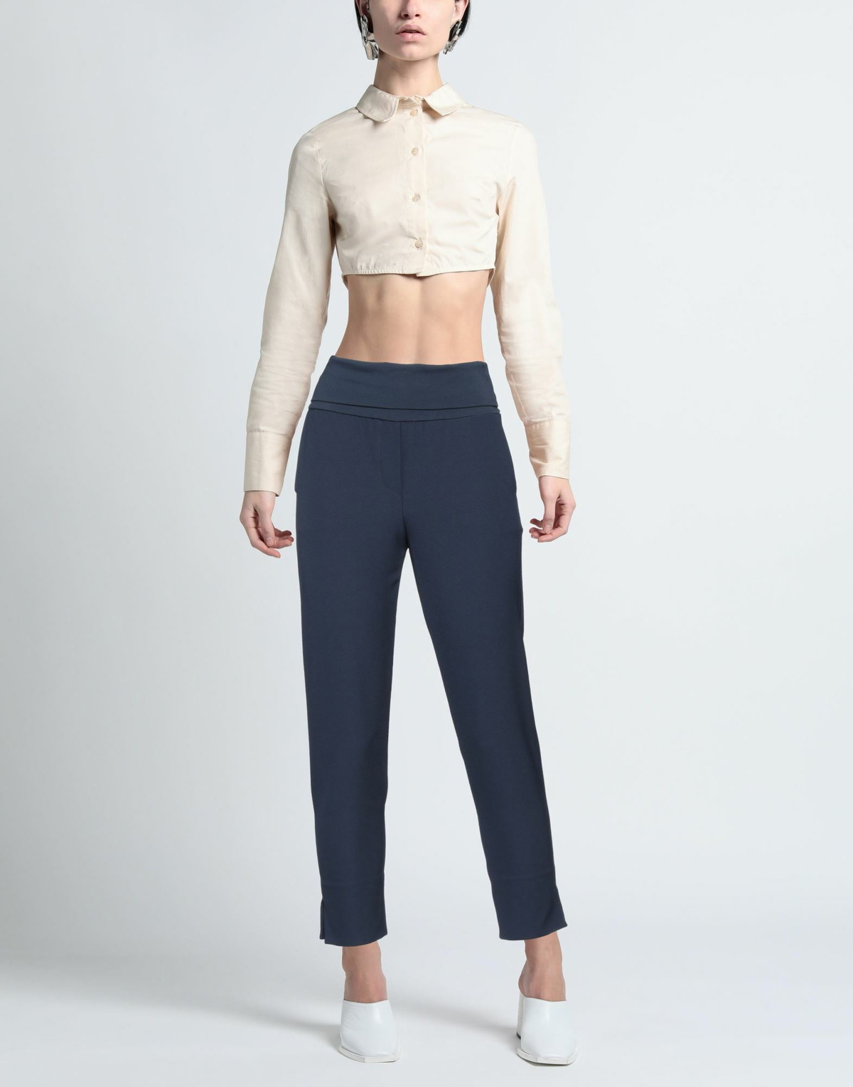 Manila Grace Womens Pants in Navy