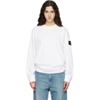 Stone Island White 6100057 Heavy Organic Cotton Jersey Sweatshirt