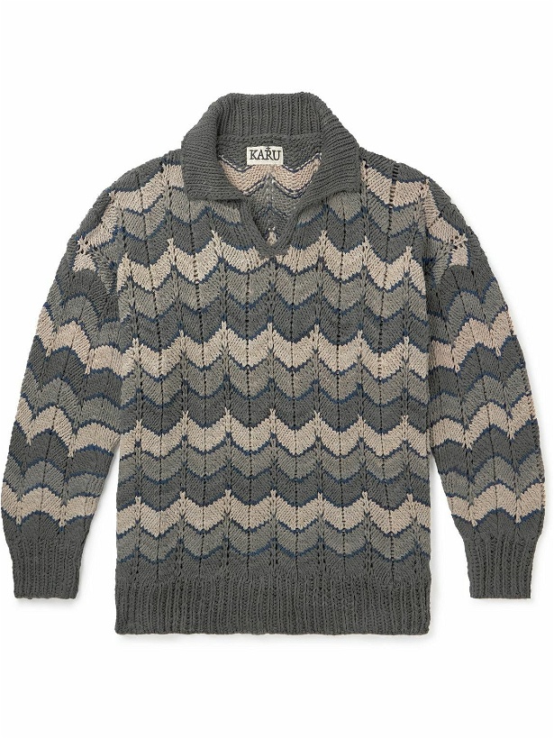 Photo: Karu Research - Chevron Cotton Sweater - Gray