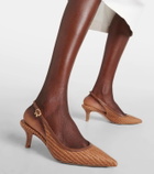 Gianvito Rossi Leith raffia slingback pumps