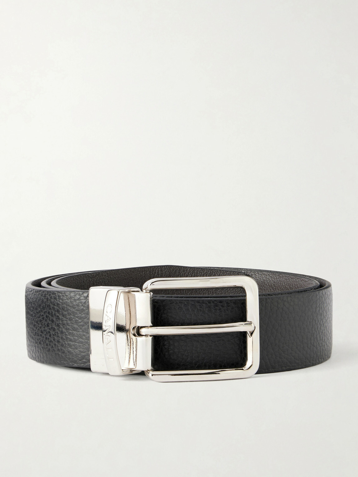 Canali - 3.5cm Reversible Leather Belt - Black