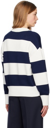 AMI Alexandre Mattiussi Navy & White Ami de Cœur Sweater