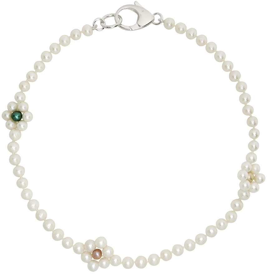 Hatton Labs Ssense Exclusive White Daisy Pearl Chain Necklace for Men | Lyst