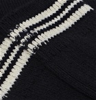 NN07 - Striped Ribbed Cotton-Blend Socks - Blue