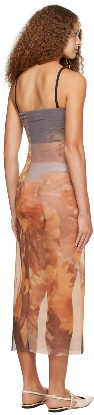 ELLISS Orange Sunflower Maxi Dress