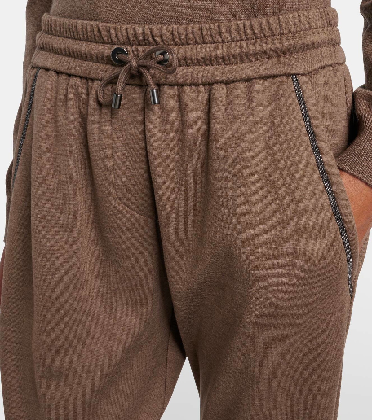 Brunello Cucinelli Embellished cotton-blend sweatpants