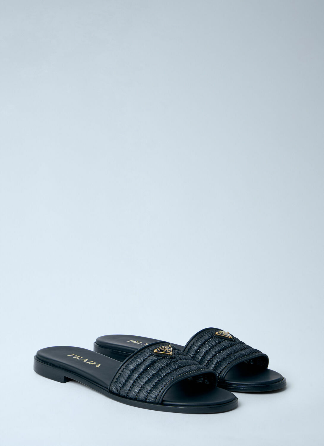 Prada Leather Slides With Crochet Details
