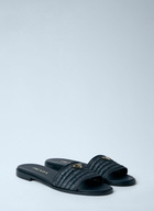 Prada Leather Slides With Crochet Details