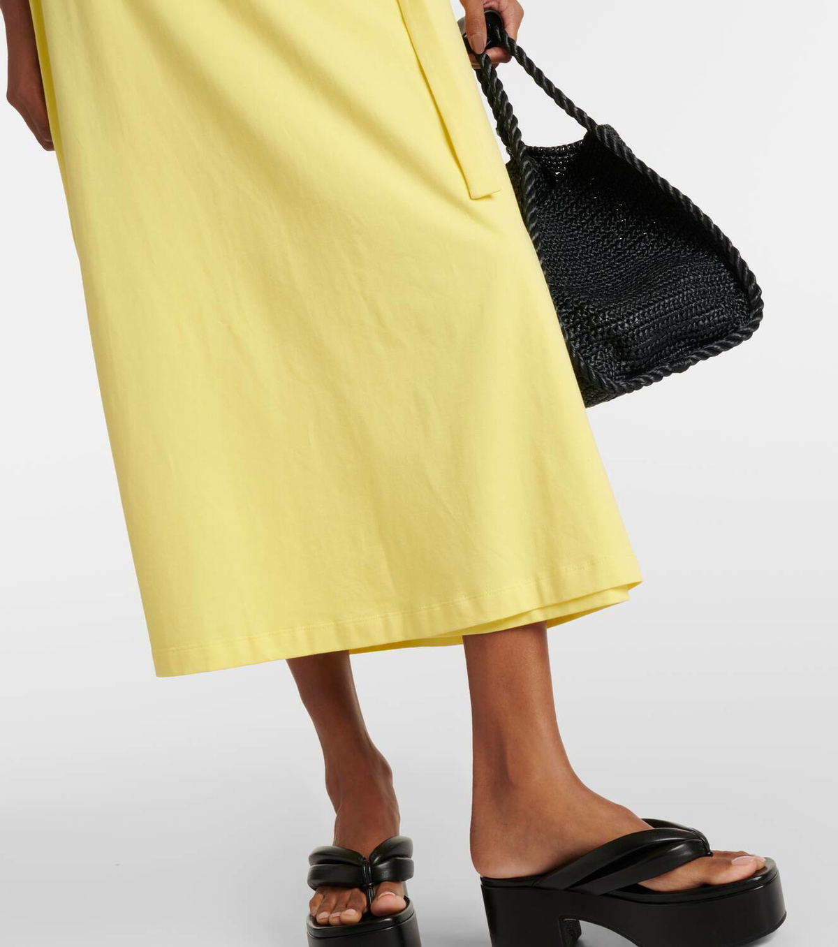 MAX MARA ワンピース Pisano cotton-blend jersey midi 911260 Pisano cotton-blend jersey midi dress in black - Max Mara