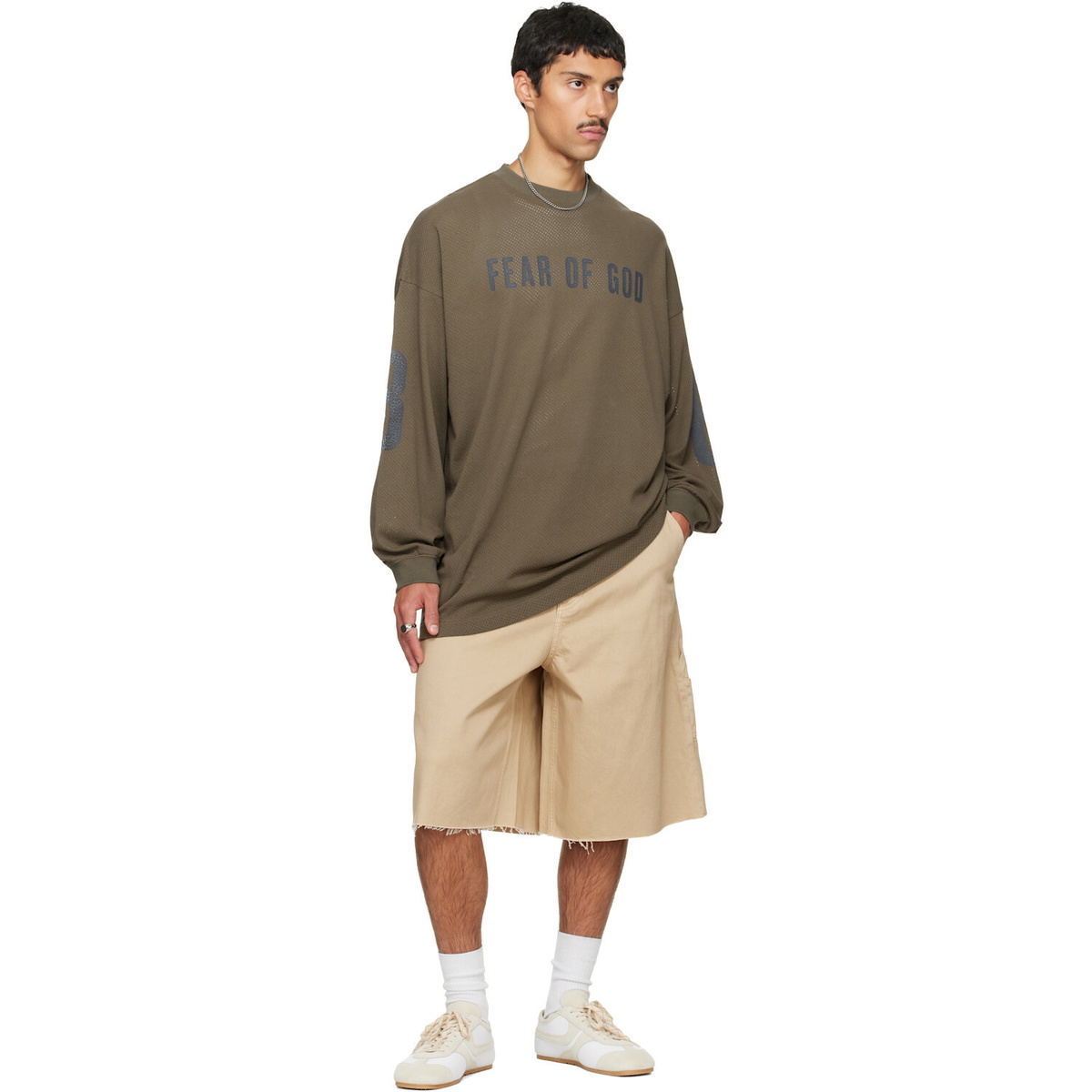Fear of God ESSENTIALS Khaki Merch Long Sleeve T-shirt