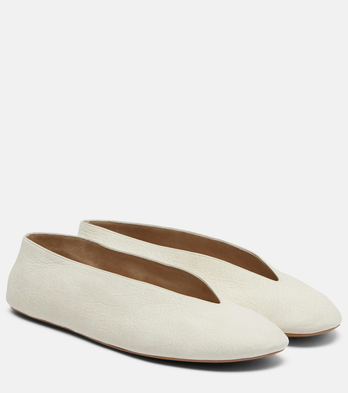 The Row Fay leather ballet flats