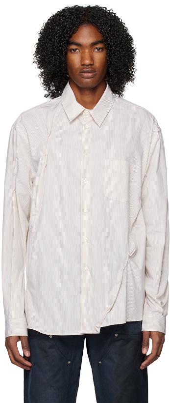 Photo: 424 White & Beige Striped Shirt