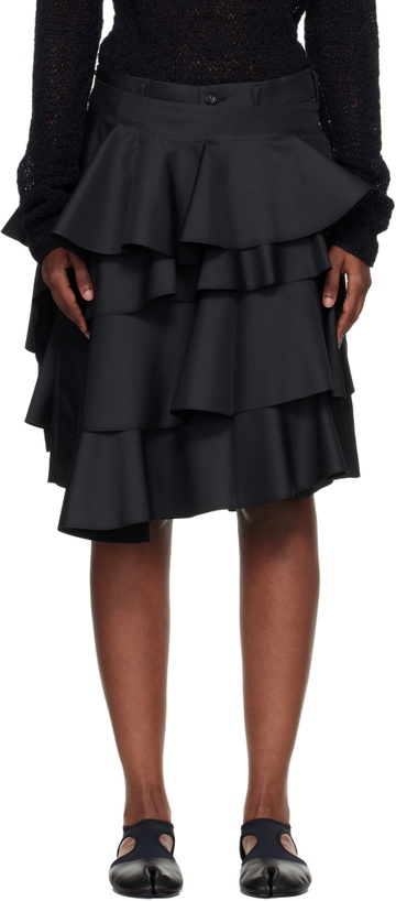 Photo: Comme des Garçons Comme des Garçons Black Twill Drape Shorts