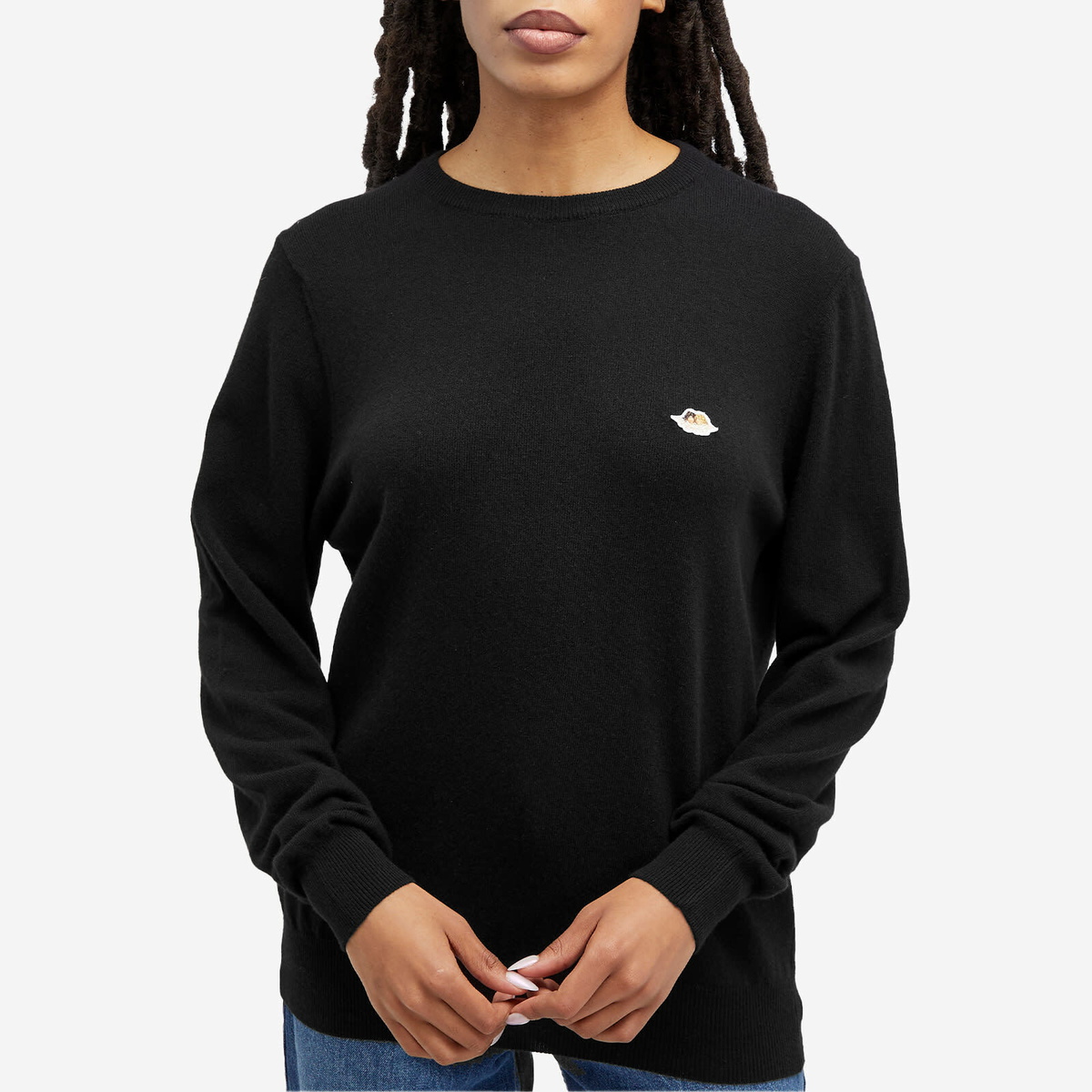 Fiorucci Women's Angel Patch Oversized Sweater in Black