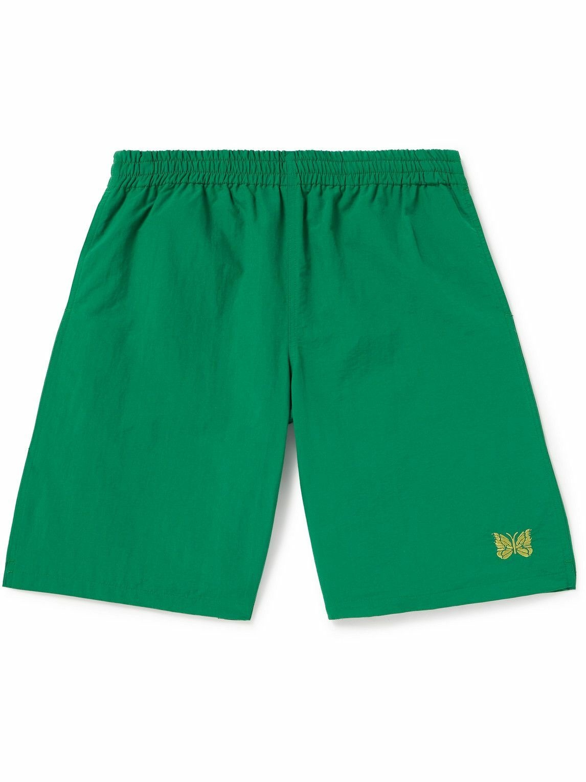 Needles - Straight-Leg Embroidered Shell Swim Shorts - Green Needles
