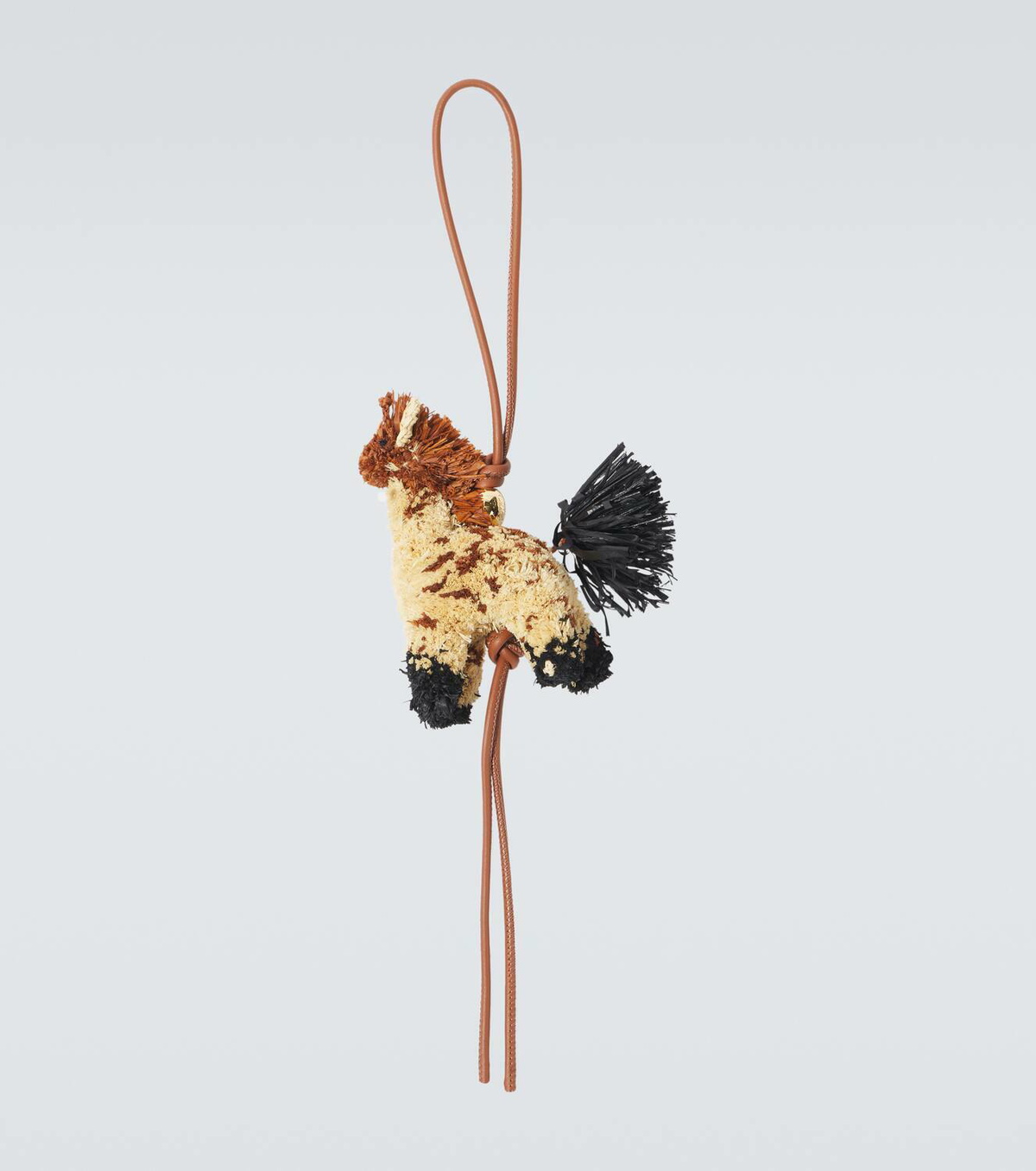 Loewe Paula's Ibiza Giraffe raffia leather-trimmed bag charm