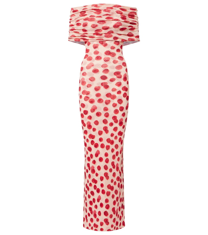 Photo: Stella McCartney Off-shoulder printed mesh maxi dress