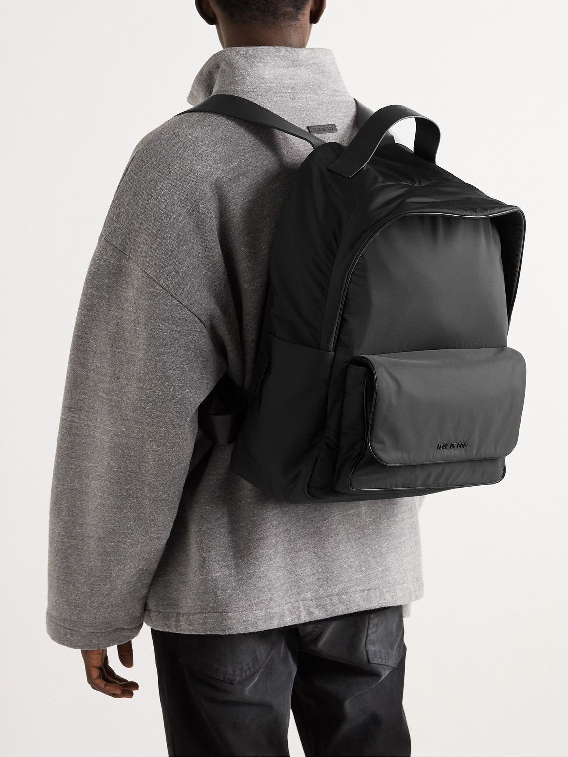 Fear of God - Logo-Appliquéd Leather-Trimmed Shell Backpack