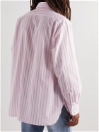 Acne Studios - Saco Logo-Appliquéd Striped Cotton-Poplin Shirt - Pink
