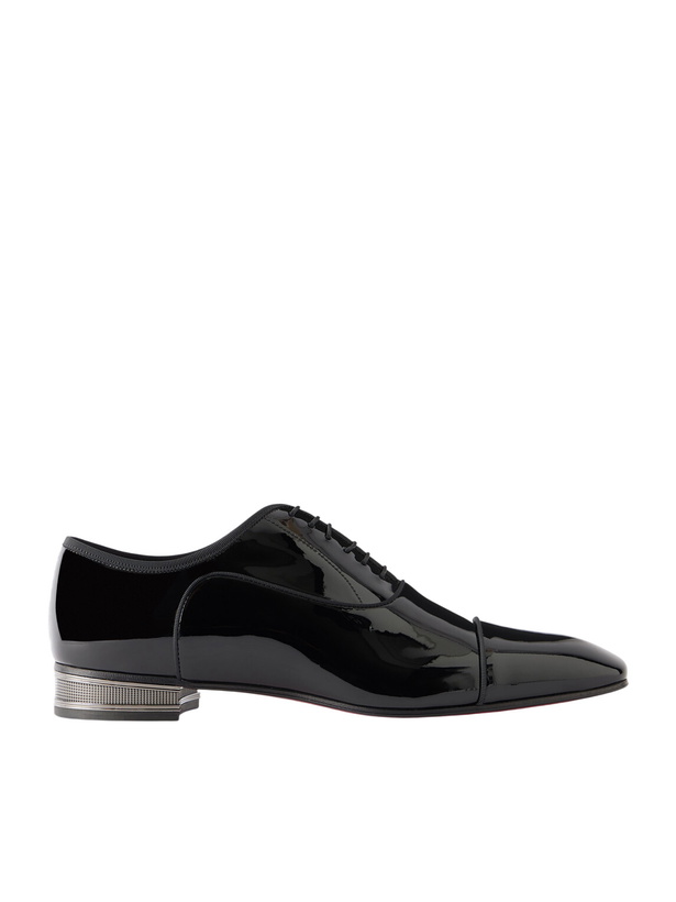 Photo: Christian Louboutin - Greggo Patent-Leather Oxford Shoes - Black