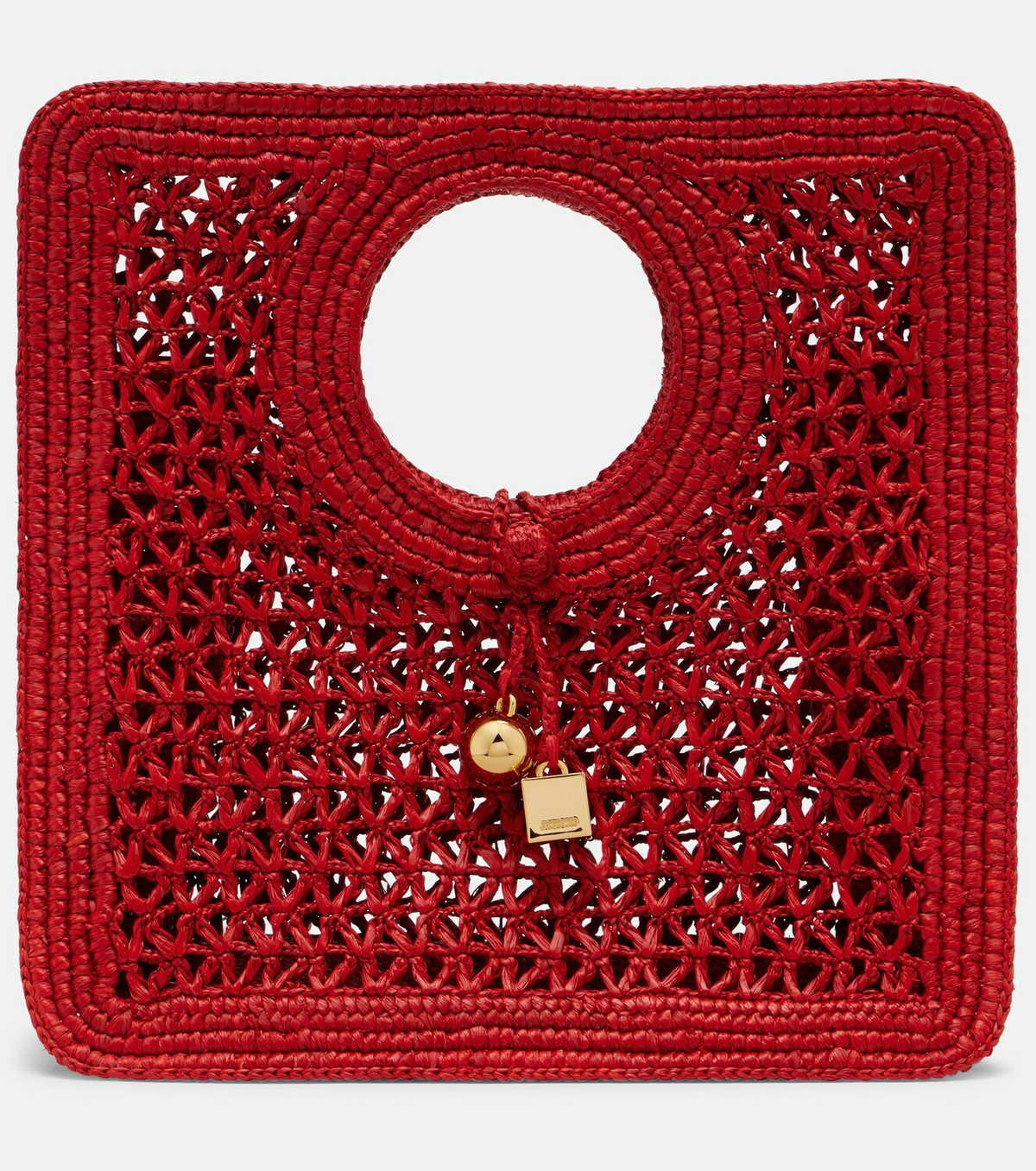 Jacquemus Spiaggia Small raffia top-handle bag
