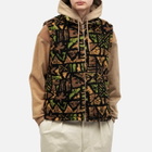 Beams Plus Men's Stand Collar Fleece Zip Vest in Batik