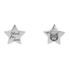 Gucci Silver Blind For Love Star Earrings