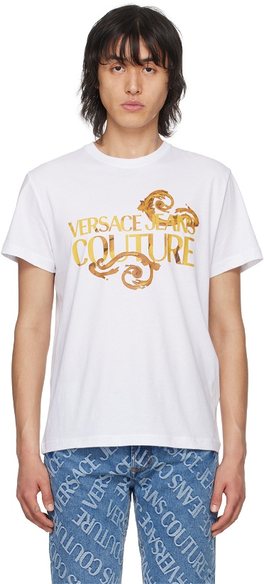 Photo: Versace Jeans Couture White Watercolor Couture T-Shirt