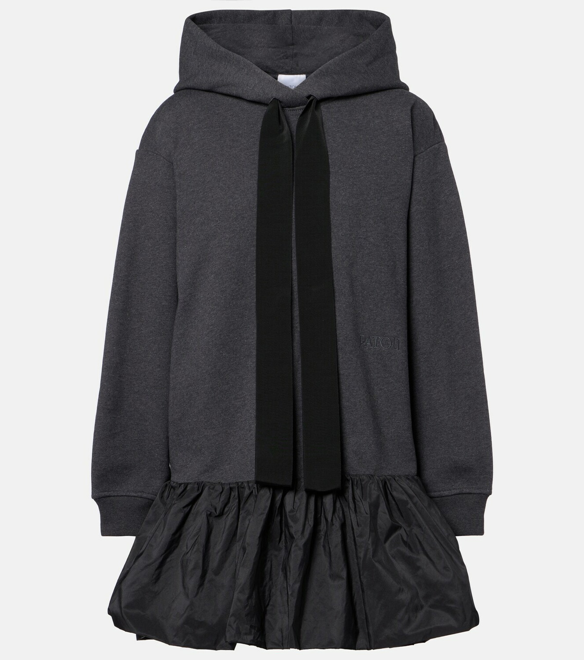 Sweatshirt Patou Noir à Logo Imprimé - Taille 38, 100% Coton, Manches Longues - Neuf Sans étiquettes