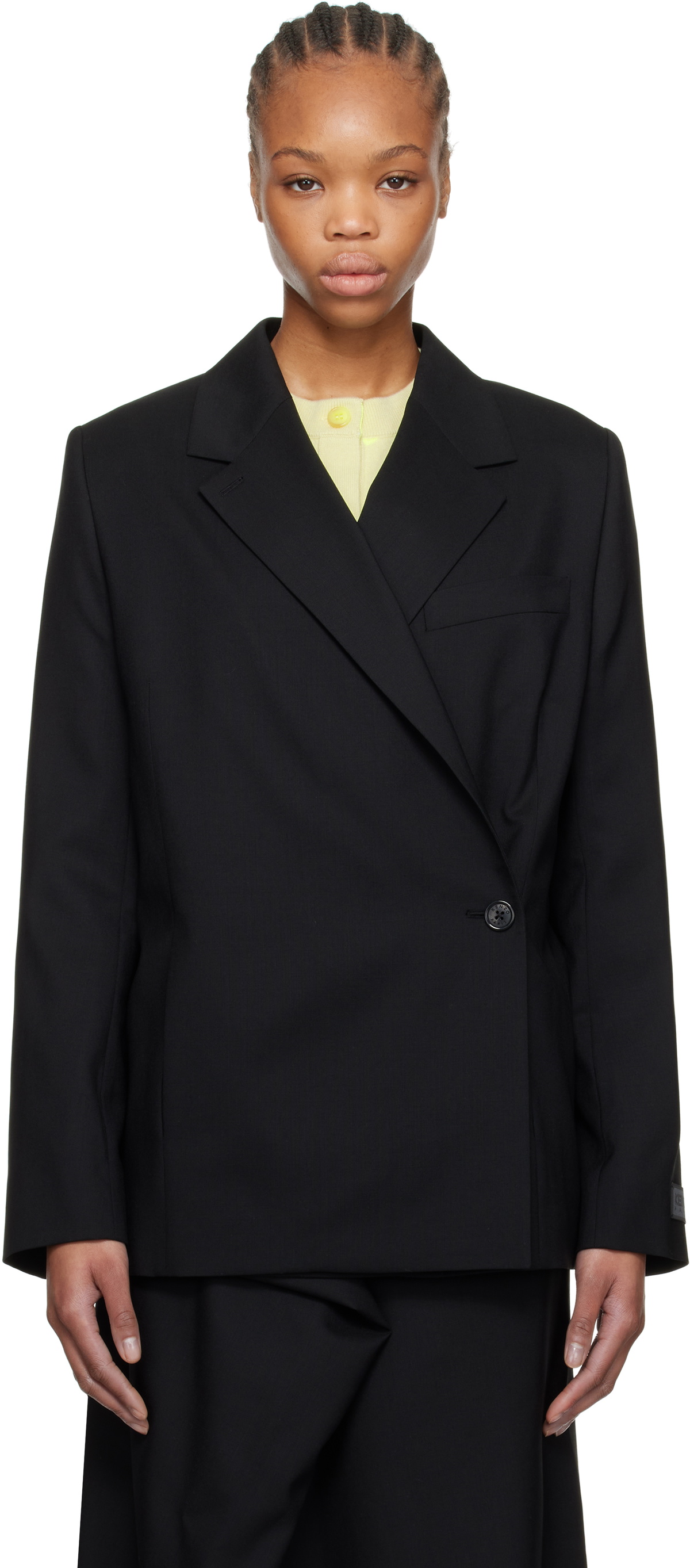 Kenzo Black Kenzo Paris Virgin Wool Blazer