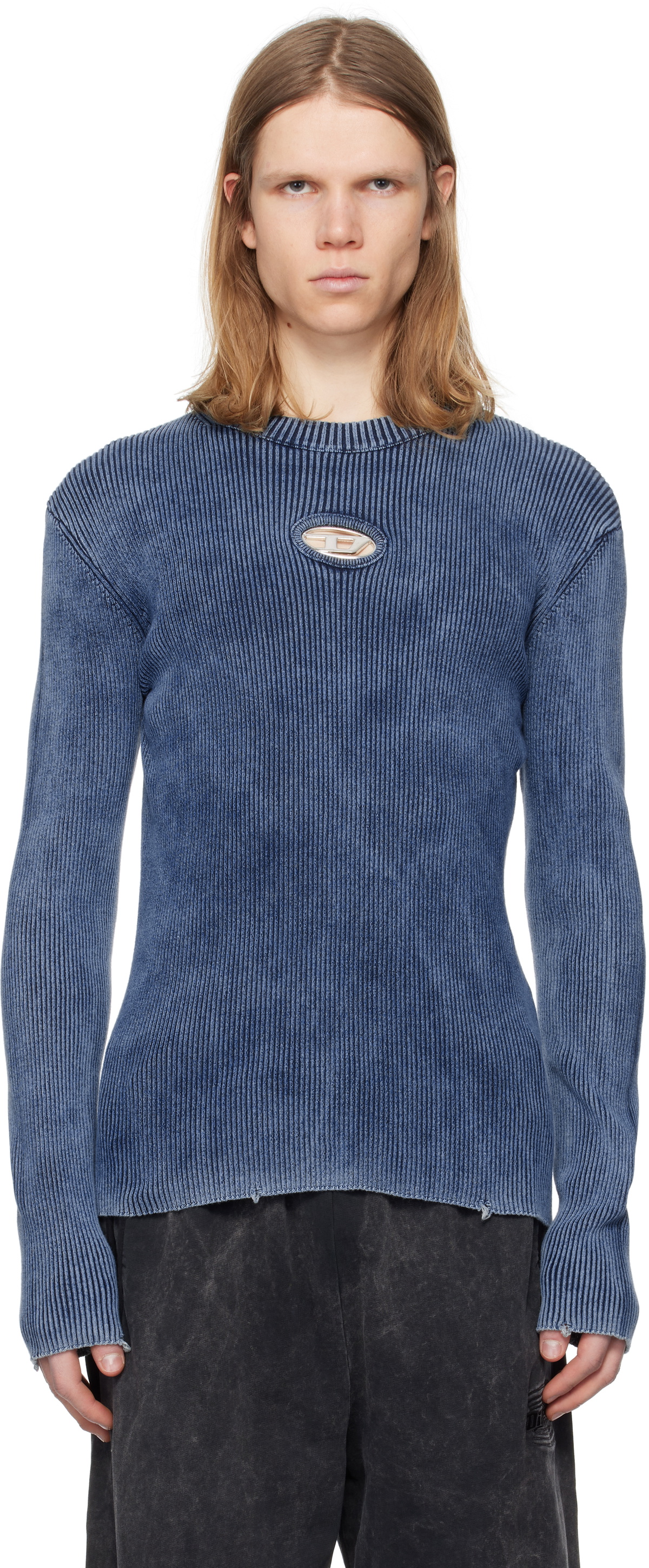 DIESEL K-Darin-Dコットンニット ブルー Diesel Blue K-Darin-D Sweater Diesel