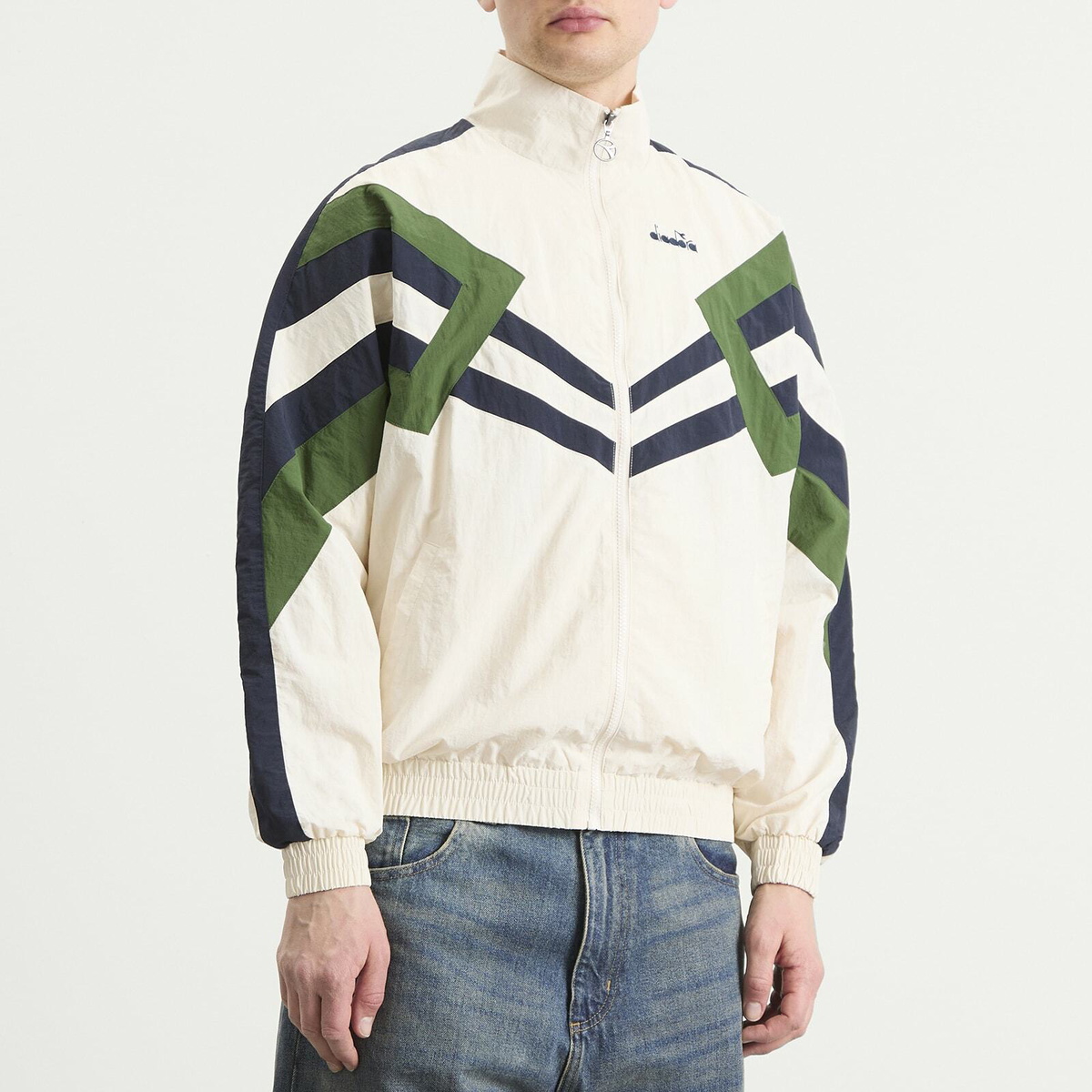 Diadora Men's Legacy Track Jacket in White Alyssum