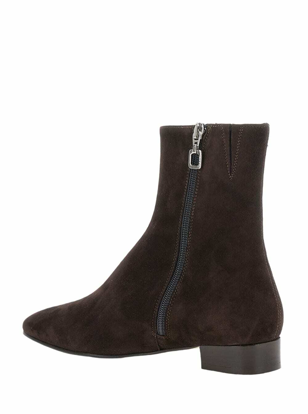 Carel aiglon Brown Boots With Logo Embroidery On The Side And Zip Closure On The Side In Suede Woman